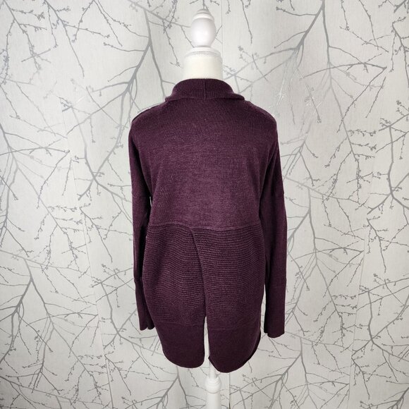 Lululemon Heathered Plum 100% Merino Wool Sit In Lotus Cardigan - Picture 5 of 7